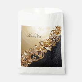 Sacolinha Gold Floral Embellishments Favor Bag
