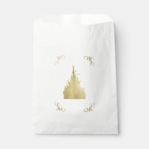 Sacolinha Gold Foil Princess Flag Castle Storybook Party