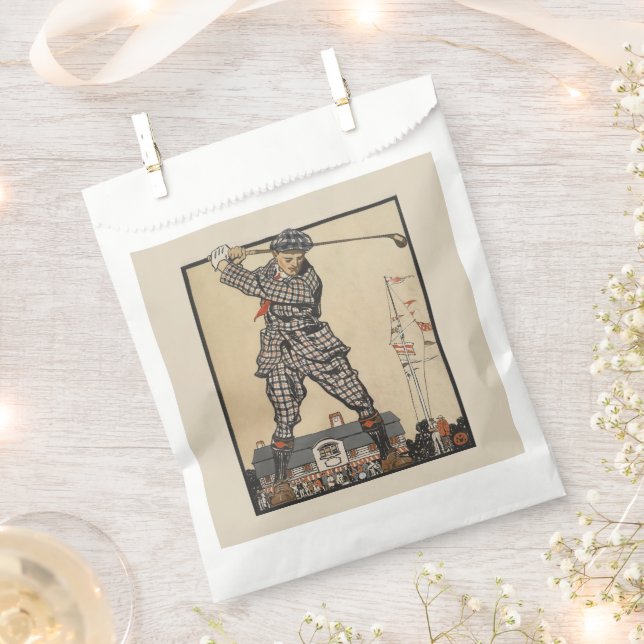 Sacolinha Golfing Through Time: Homem Balançando Golf Club (Cortado)