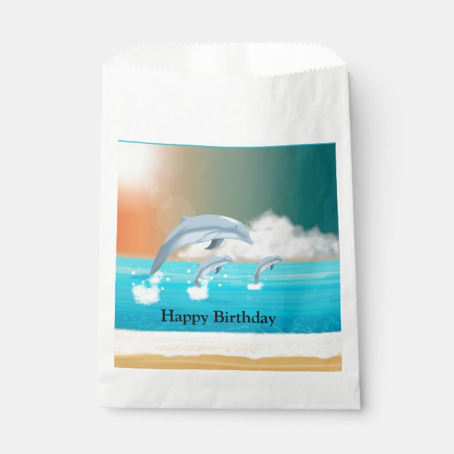 Sacolinha golfinhos respirando no oceano (Frente)