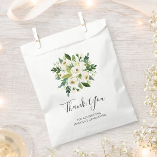 Sacolinha Graduação de Rosas Florais Brancos Elegantes Obr