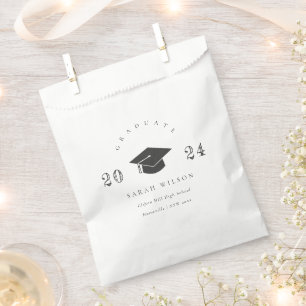 Sacolinha Graduação Mínima Simples Elegante Preto e Branc