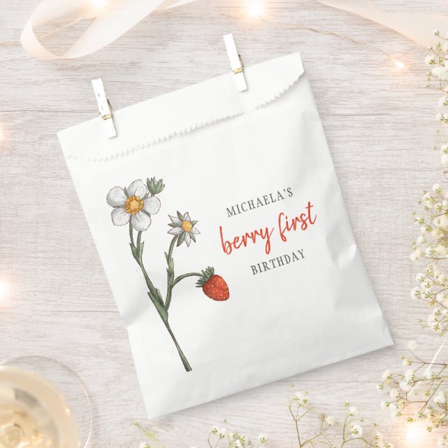 Sacolinha Grátis Festa de aniversário de Berry de Morango (Cortado)