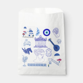 Sacolinha Grécia Azul e Branco