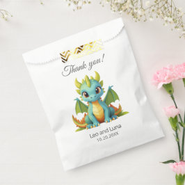 Sacolinha Green Blue Baby Dragon Personalizado Obrigado