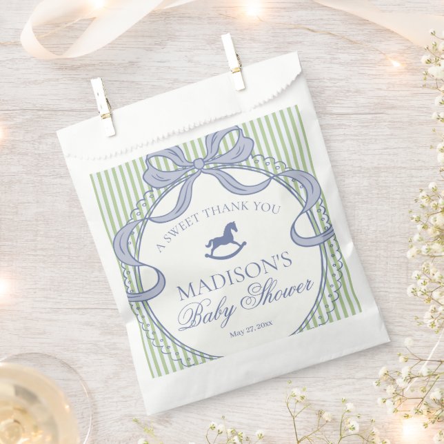 Sacolinha Green Coquette Rocking Horse Baby Shower Dessert (Cortado)