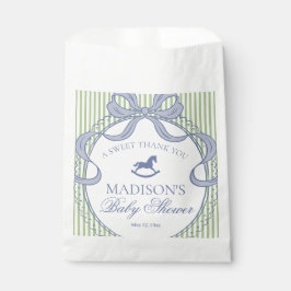 Sacolinha Green Coquette Rocking Horse Baby Shower Dessert