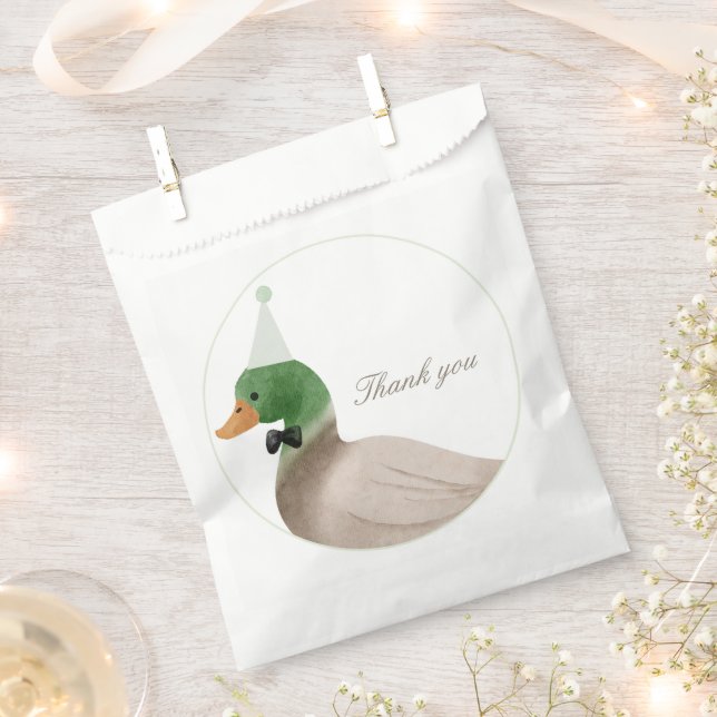 Sacolinha Green Mallard Duck Favor Bag (Cortado)