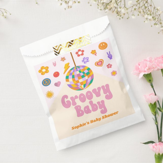 Sacolinha Groovy Baby Retro 70's Disco Ball Chá de fraldas (Selado)