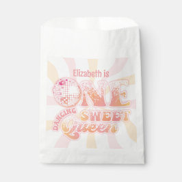 Sacolinha Groovy Peach Disco Rosa Dançar primeiro aniversari