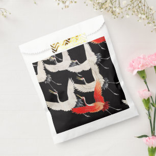 Sacolinha Gruas voadoras japonesas Kimono Art