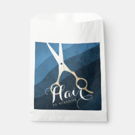 Sacolinha Hair Salon Hairstylist Tesoura Azul e Dourada Mode