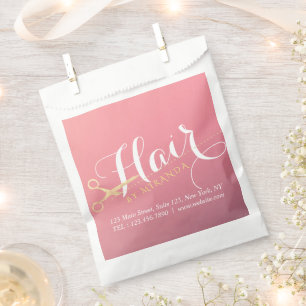 Sacolinha Hairstylist Makeup Salon Modern Pink Tesoura Doura