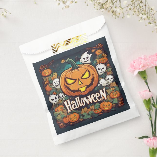 Sacolinha Halloween-Banner mit Kürbissen und Geistern -  (Selado)