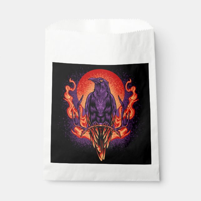 Sacolinha Halloween Crow and Moon (Frente)