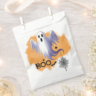 Sacolinha HALLOWEEN Fantasma Com Teia de Aranha