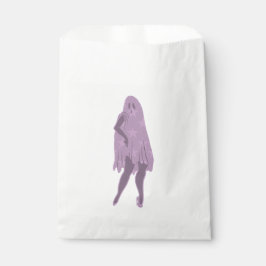 Sacolinha halloween finca estrelas roxas fantasmas