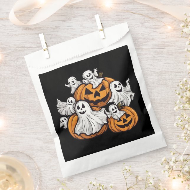 Sacolinha Halloween: Kleine Geister mit Kürbissen -  (Cortado)