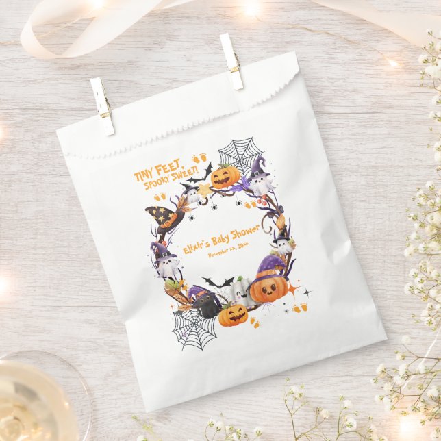 Sacolinha Halloween Pés Minúsculos, Chá de fraldas Doce (Cortado)