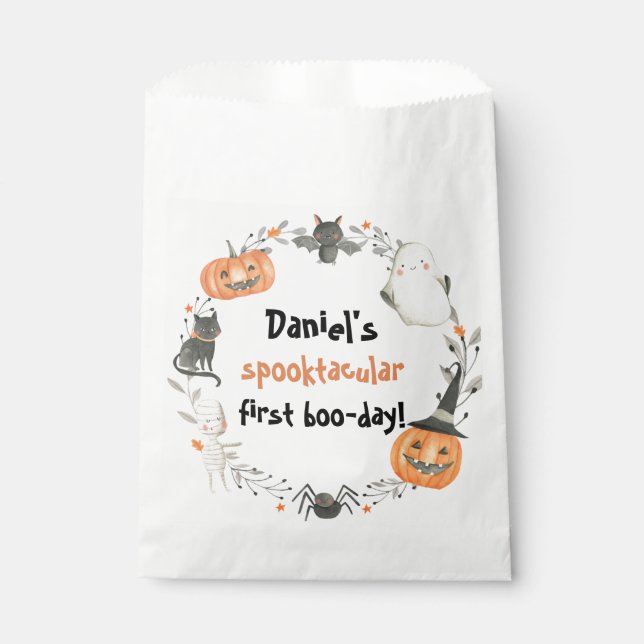 Sacolinha Halloween Spooktacular Aniversário Decor Favor Bag (Frente)