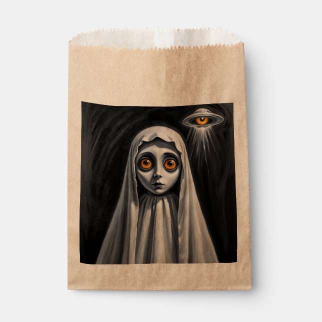 Sacolinha Halloween Trate Bag Ghost com OVNI (Frente)