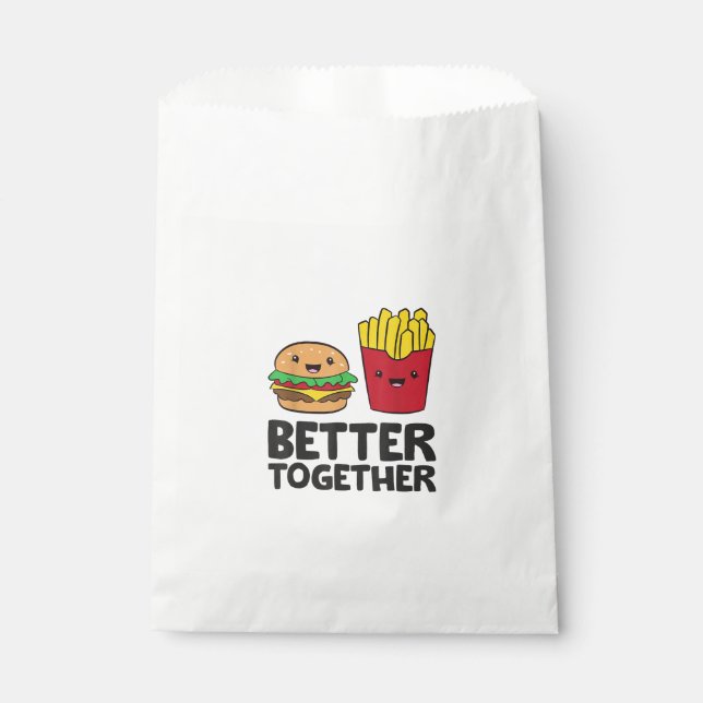 Sacolinha Hamburger and French Fries Love Fast Food Better T (Frente)