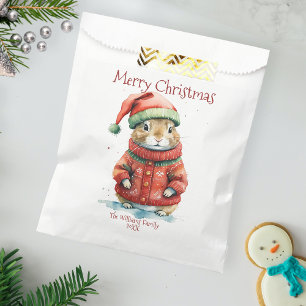 Sacolinha Hamster Festivo Bonito no Natal