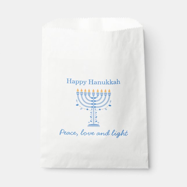 Sacolinha Hannukah party favor bag - Happy Hanukkah (Frente)