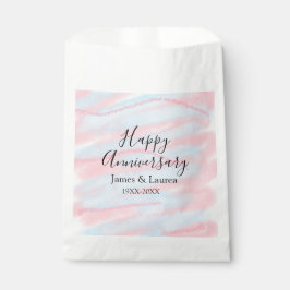 Sacolinha Happy anniversary wedding name date year pastel