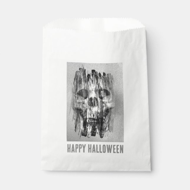 Sacolinha Happy Halloween. Distressed skull (Frente)