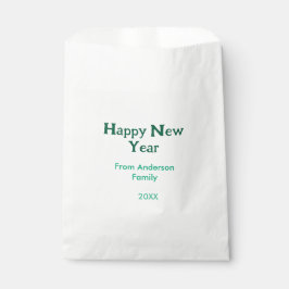 Sacolinha Happy new year green add family name year simple