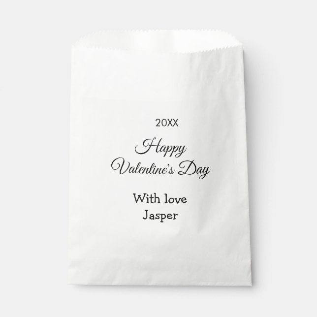 Sacolinha Happy Valentine's day name love simple year stylis (Frente)