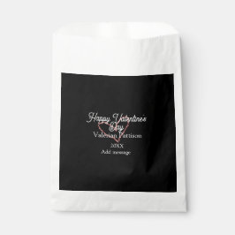 Sacolinha Happy Valentine's day red glitter heart black name