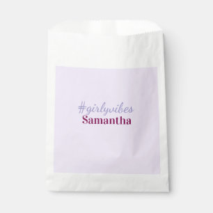 Sacolinha hashtag Girlyvibes roxo claro rosa vibrações femin