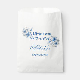 Sacolinha Heart Glasses Teddy Bear Blue Baby Shower 