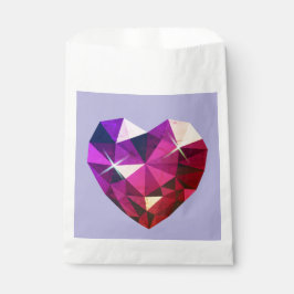 Sacolinha Heart Red and Purple Gemstone