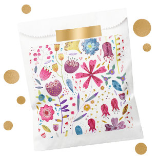 Sacolinha Hedgerow Flowers Watercolor Favor Bag