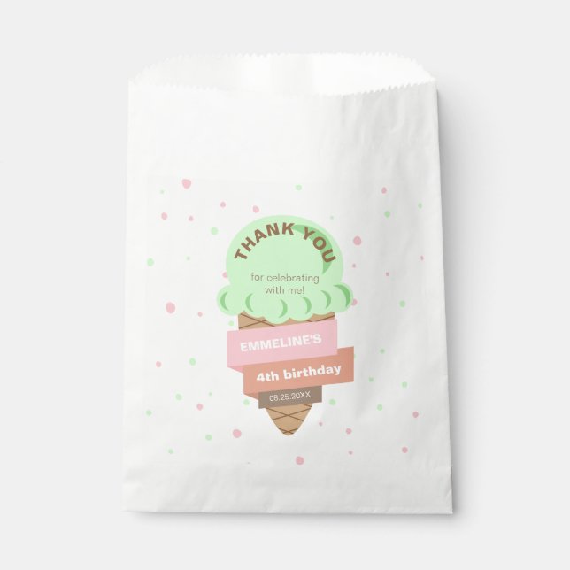 Sacolinha Here's The Scoop Mint Ice Cream Sweet Birthday (Frente)