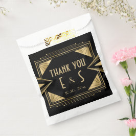 Sacolinha hershey® de casamento preto-e-ouro com na moda