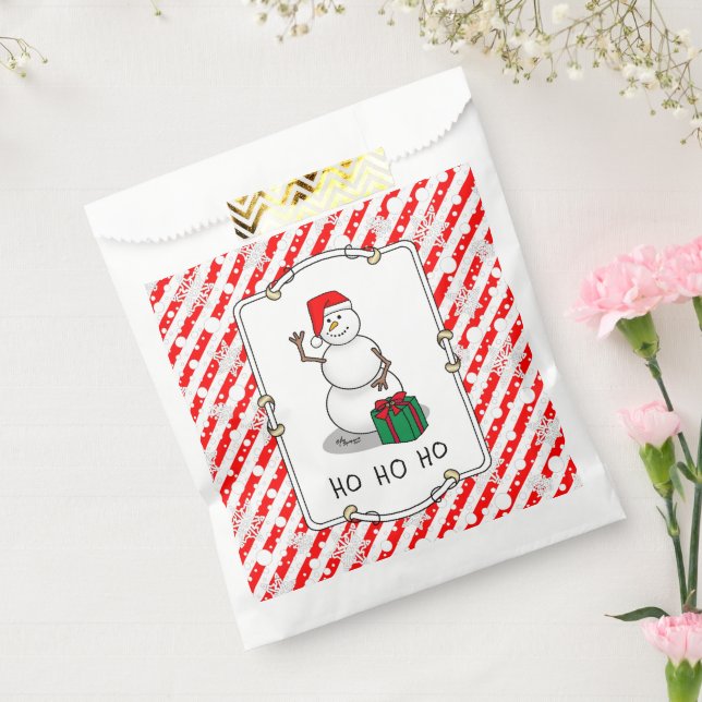 Sacolinha Ho Ho Feliz Papais noeis de Natal Bonito Snowman (Selado)