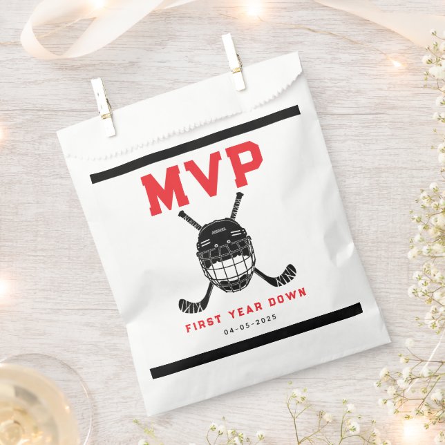 Sacolinha Hockey First Year Down Favor Bag – 1st Birthday  (Cortado)