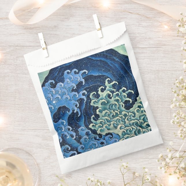 Sacolinha Hokusai Feminine Wave Vintage Ocean (Cortado)