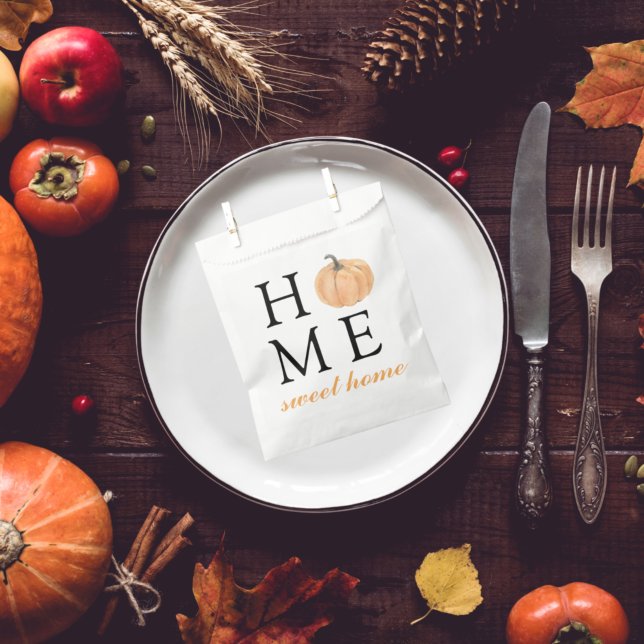 Sacolinha Home Sweet Home | Abóbora Laranja | Fall Season (Criador carregado)