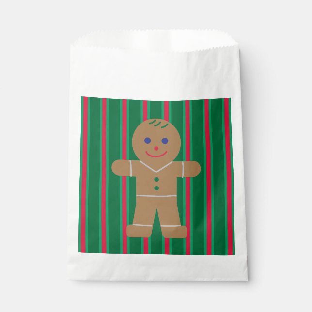 Sacolinha Homem de Gingerpão de Natal divertido e Rico (Frente)