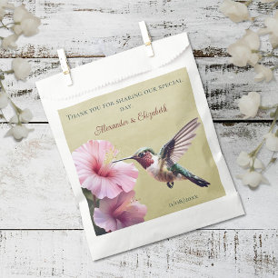 Sacolinha Hummingbird e Hibiscus Casamento amarelo