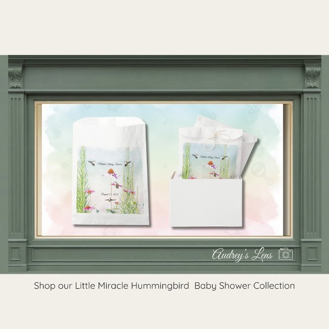 Sacolinha Hummingbird & Wildflower Baby Shower (Criador carregado)