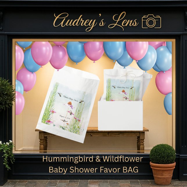 Sacolinha Hummingbird & Wildflower Baby Shower (Criador carregado)