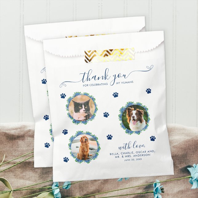 Sacolinha Hydrangea 3 Foto Personalizado Pet Casamento Trata (Criador carregado)