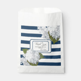 Sacolinha Hydrangea White Floral Garden Marinho Azul Obrigad