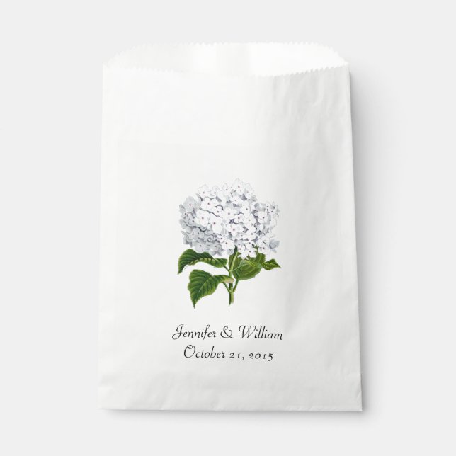 Sacolinha Hydrangea White Weding Favor Bag (Frente)